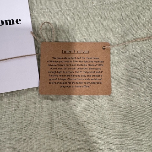 Solino Home 100% pure Linen Curtain Sage Green 52 x 84 Inch - Picture 9 of 10